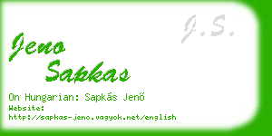 jeno sapkas business card