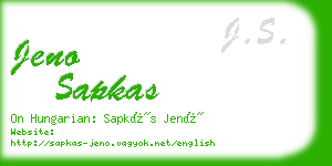 jeno sapkas business card